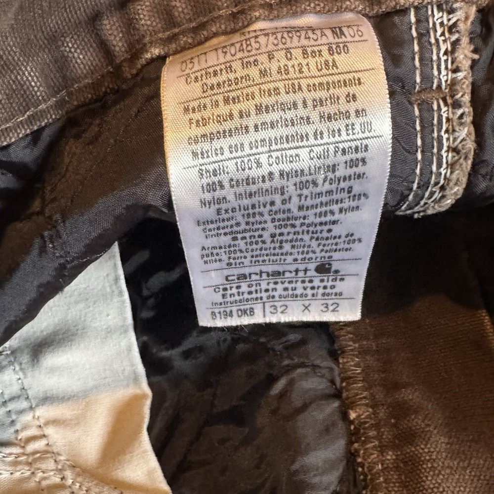 Vintage Carhartt B194 DKB Quilt-Lined Double Knee Duck Canvas Work Pants 32x32 - Picture 5 of 12